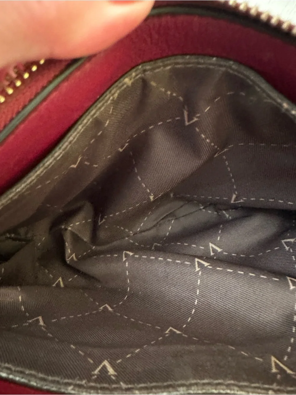 Vince Camuto Red Pebbled Leather Crossbody with Gold Hardware
